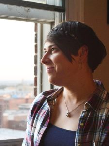 A person gazing out of a window